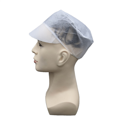 Bianco eliminabile non tessuto del cappuccio del lavoratore con la reticella per capelli