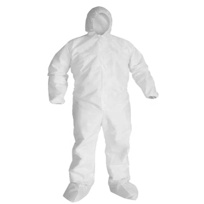 A livello di protezione bianca completo corpo completo abiti monouso / protezione monouso complessiva