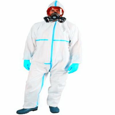 PPE eliminabile medico della tuta del vestito di Ppekit Hazmat del prodotto chimico del locale senza polvere