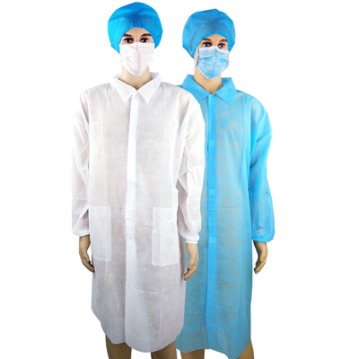 OEM eliminabile blu bianco del cappotto m./L/XL del laboratorio di SMS